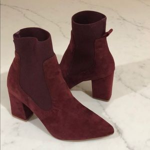 Steve Madden burgundy suede dress booties sz 6